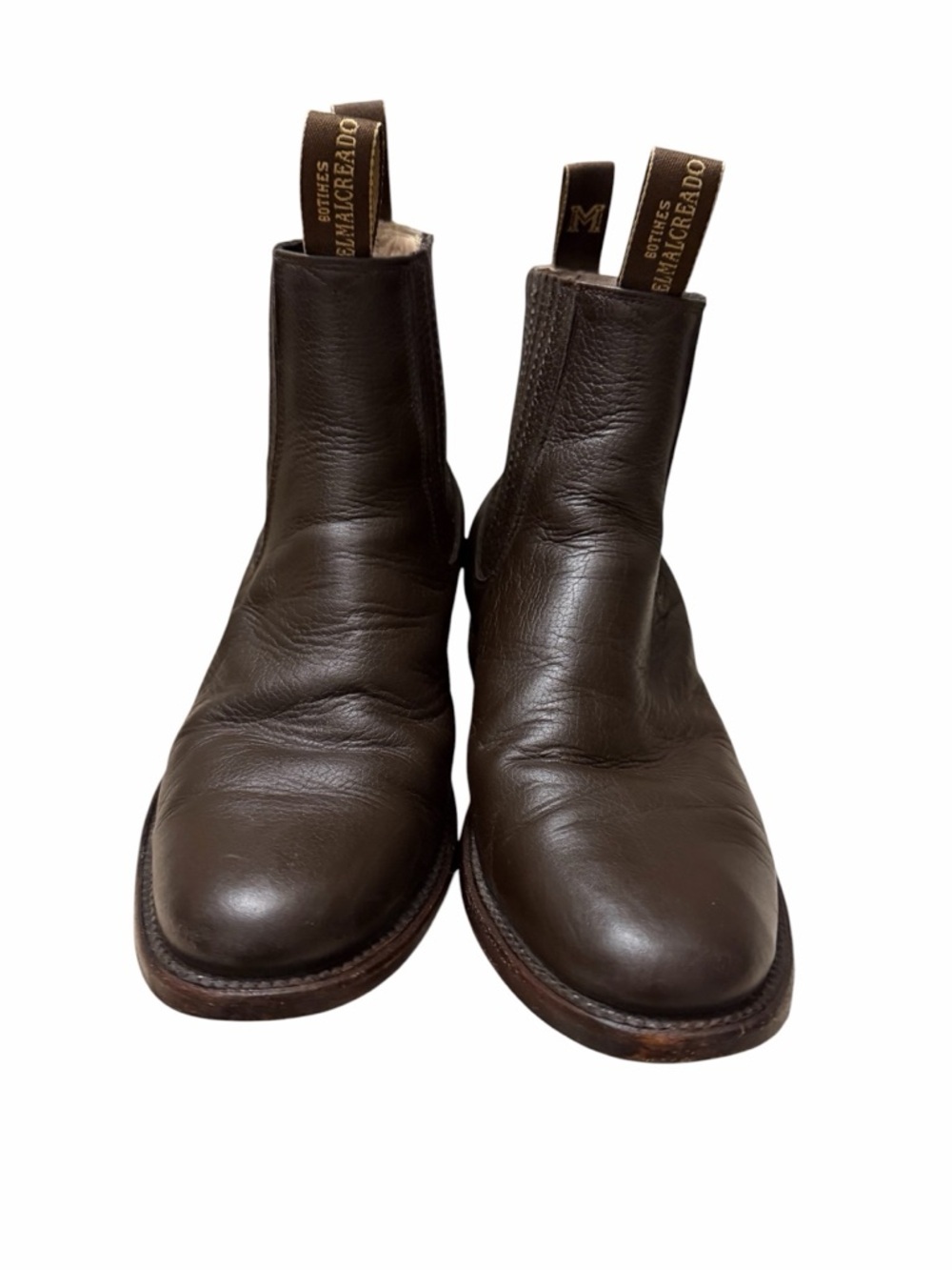 El malcreado Men's Brown Leather Chelsea Boots with Pull Tabs, pre-owned, sz9
